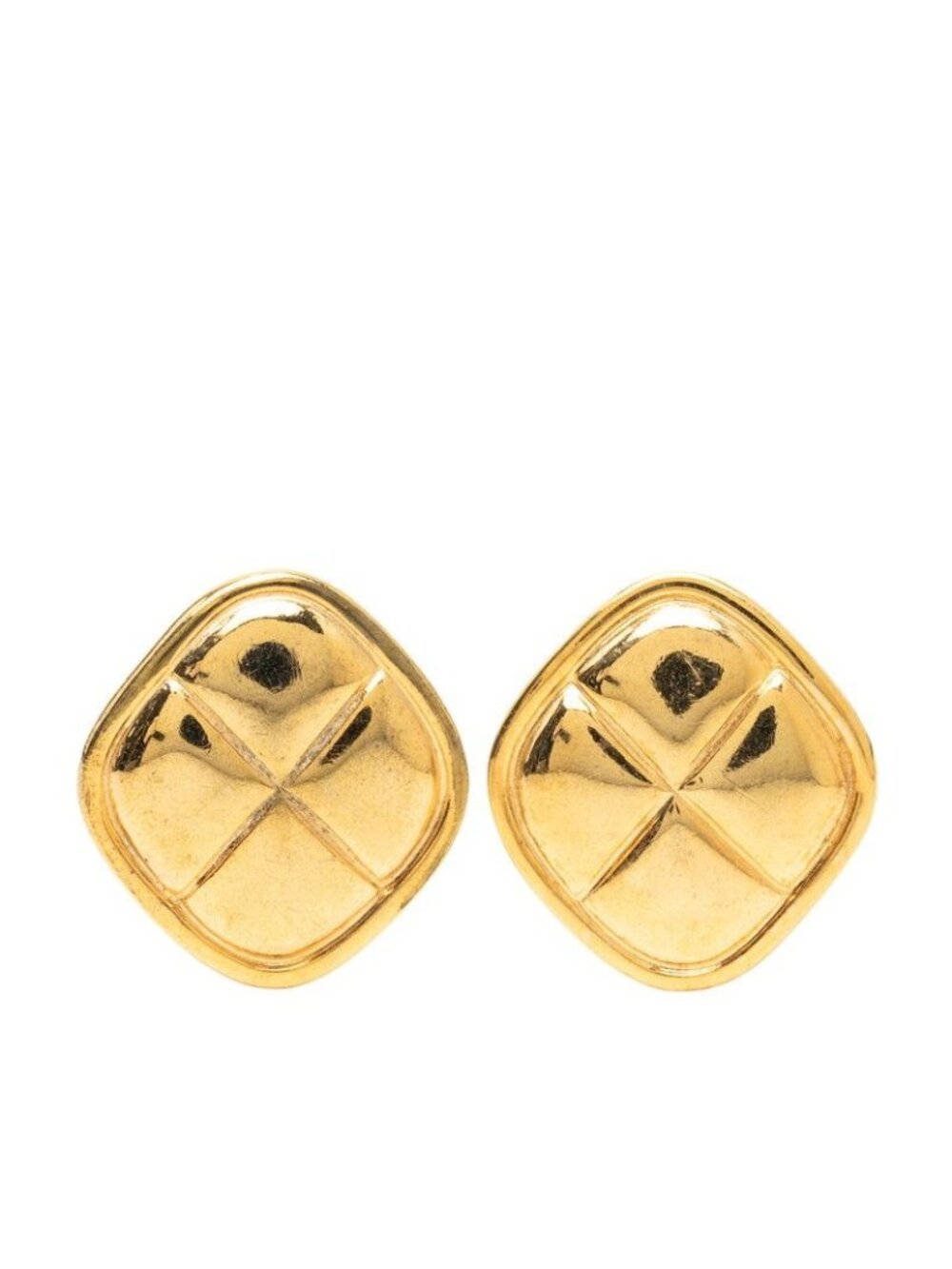 Chanel Diamond Earrings Gold Plated